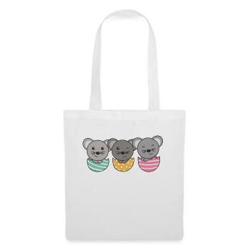 cute mice at Easter with Easter eggs mouse - Tote Bag - white - Front