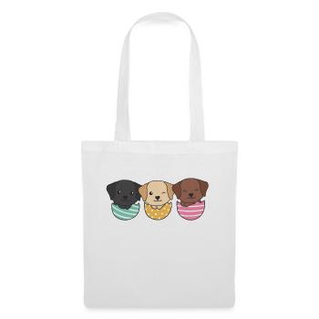 cute dogs at Easter with Easter eggs Labrador - Tote Bag - white - Front