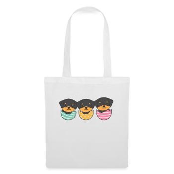 cute dogs at Easter with Easter eggs Rottweiler - Tote Bag - white - Front