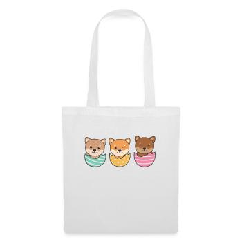 cute dogs for Easter with Easter eggs Shiba Inu - Tote Bag - white - Front