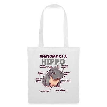 süßes Hippo Erklärung Anatomy of a Hippo - Stoffbeutel - Weiß - Vorne