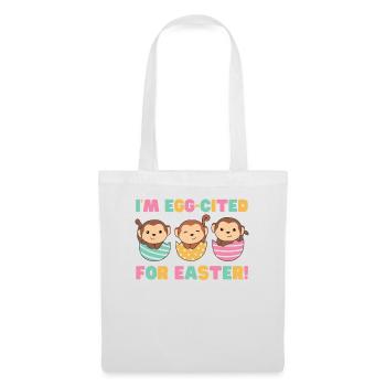 cute monkeys at Easter with Easter eggs monkey - Tote Bag - white - Front