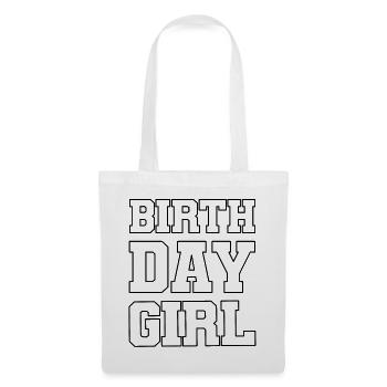 Fille d’anniversaire - Sac en tissu - blanc - Devant