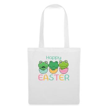 grenouilles douces à Pâques avec œufs de Pâques grenouille - Sac en tissu - blanc - Devant