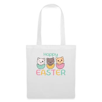 cute cats at Easter with Easter eggs cat - Tote Bag - white - Front