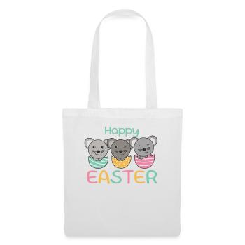 cute mice at Easter with Easter eggs mouse - Tote Bag - white - Front