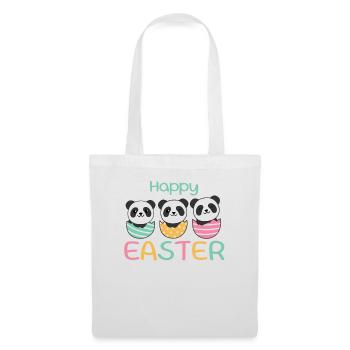 süße Pandas zu Ostern mit Ostereiern Panda - Stoffbeutel - Weiß - Vorne