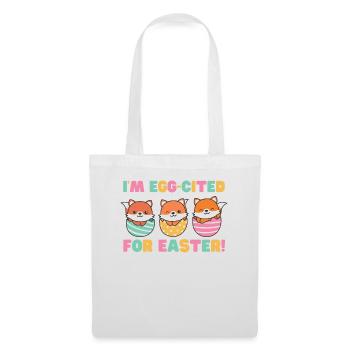 renards doux à Pâques avec œufs de Pâques renard - Sac en tissu - blanc - Devant