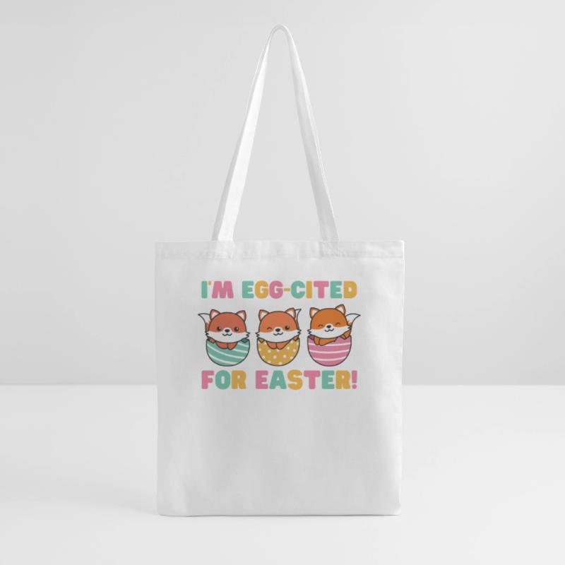 sweet foxes at Easter with Easter eggs fox Tote Bag