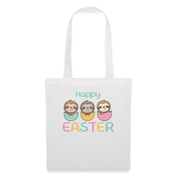 paresseux mignons à Pâques avec des œufs de Pâques paresseux - Sac en tissu - blanc - Devant