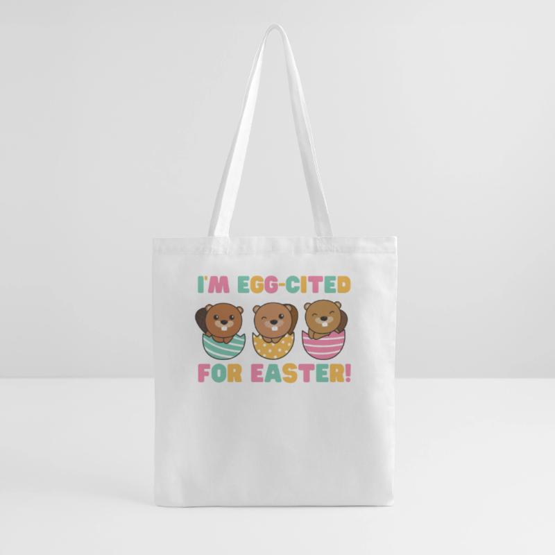 sweet beavers at Easter with Easter eggs beaver Tote Bag