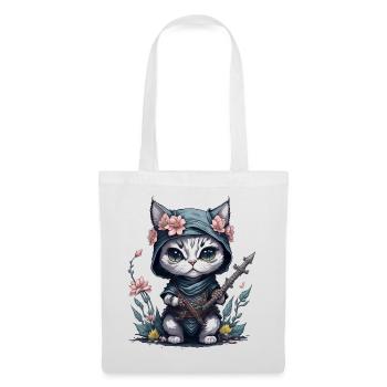 Fühle dich episch mit der Ninja-Katze - Stoffbeutel - Weiß - Vorne