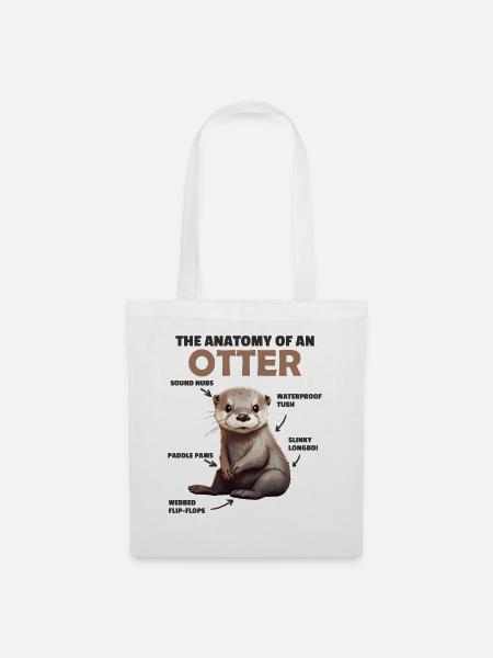süße Otter Erklärung Anatomy of an Otter - Stoffbeutel - Weiß