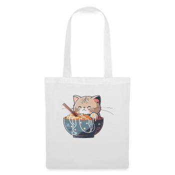 But first ramen cute cat eats ramen - Tote Bag - white - Front