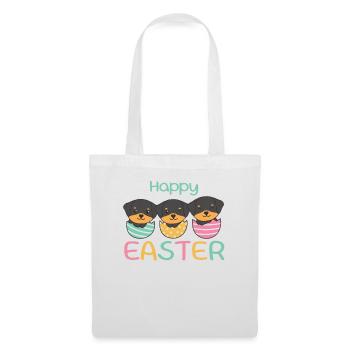 cute dogs at Easter with Easter eggs Rottweiler - Tote Bag - white - Front