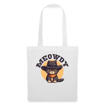 Meowdy Howdy Katze Cowboyhut süße Katzen - Stoffbeutel - Weiß - Vorne