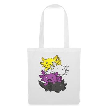 Nonbinary Flag Pride LGBTQ Mignon Axolotl Pile - Sac en tissu - blanc - Devant