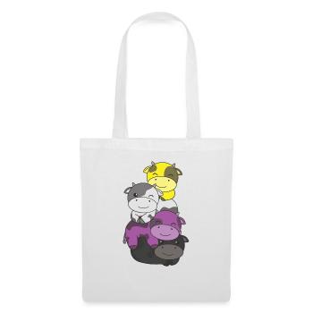 Nonbinary Flag Pride LGBTQ Cute Cow Stack - Sac en tissu - blanc - Devant