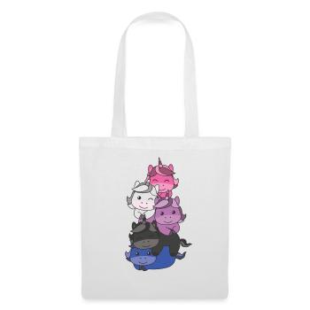 Genderfluid Flag Pride LGBTQ Cute Unicorn Stack - Tote Bag - white - Front