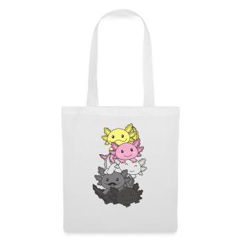 Queerplatonic Flag Pride LGBTQ süßer Axolotl - Stoffbeutel - Weiß - Vorne