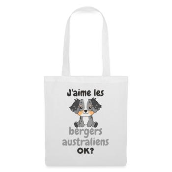 Ich mag Hunde ok? Süßer Australian Shepherd - Stoffbeutel - Weiß - Vorne