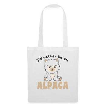 Je préfère être un alpaga - un alpaga mignon - Sac en tissu - blanc - Devant