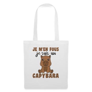 Je m'en fous je suis un capybara - süßes Capybara - Stoffbeutel - Weiß - Vorne