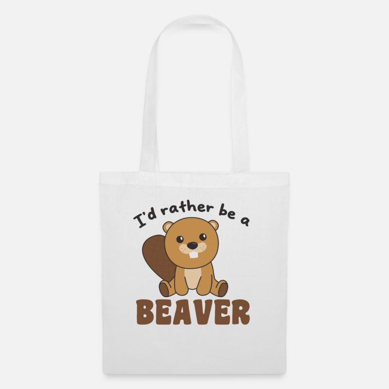 Je préfère être un castor - mignon castor - Sac en tissu - blanc