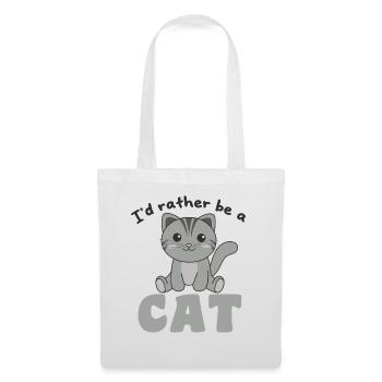 Je préfère être un chat - chat mignon - Sac en tissu - blanc - Devant