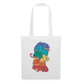 Rainbow Flag Pride LGBTQ Cute Chameleon Stack - Tote Bag - white - Front