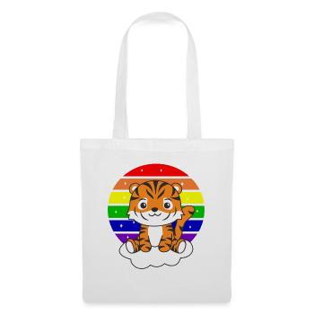 Tiger colorful rainbow for kids cute tiger - Tote Bag - white - Front
