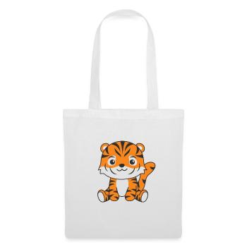 Tigre animaux mignons pour enfants manga tigre - Sac en tissu - blanc - Devant