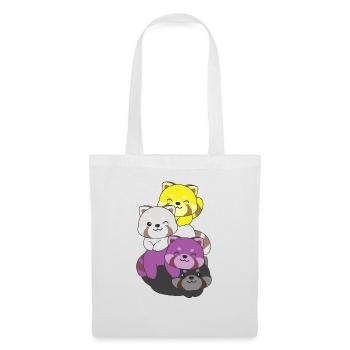 Nonbinary Flag Pride LGBTQ Cute Red Panda - Tote Bag - white - Front