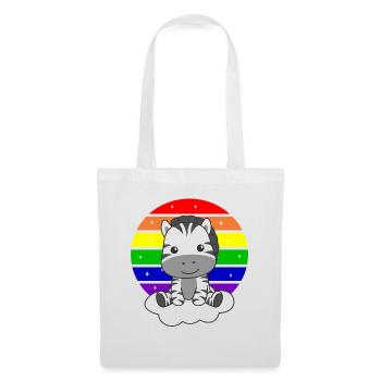 Zebra colorful rainbow for kids cute zebra - Tote Bag - white - Front