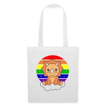 Triceratops colorful rainbow for kids Dino - Tote Bag - white - Front
