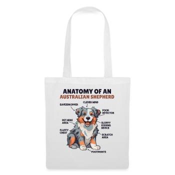 Explication du chien Anatomie d’un berger australien - Sac en tissu - blanc - Devant