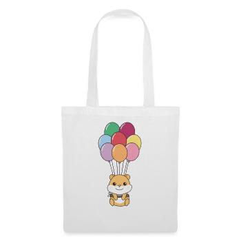 Le hamster vole vers le haut avec des ballons colorés - Sac en tissu - blanc - Devant