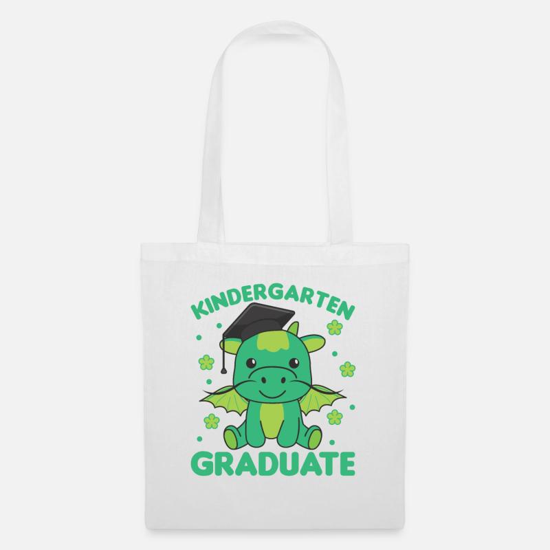 Kids Kindergarten graduate Drache Graduation - Stoffbeutel - Weiß