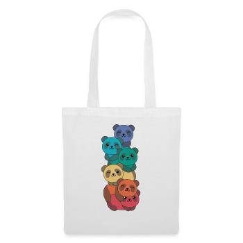 Rainbow Flag Pride LGBTQ Cute Panda Stack - Tote Bag - white - Front