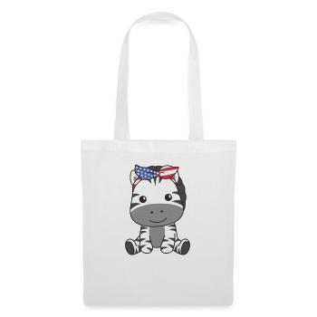 4 juillet American Zebra for Kids USA - Sac en tissu - blanc - Devant