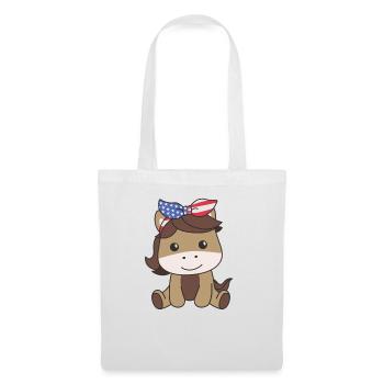 4 juillet Cheval américain pour enfants USA - Sac en tissu - blanc - Devant