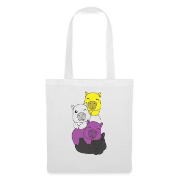 Nonbinary Flag Pride LGBTQ Mignon Capybara Pile - Sac en tissu - blanc - Devant
