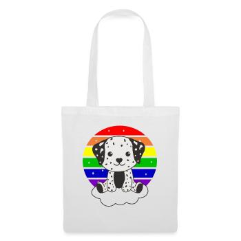 Dalmatian colorful rainbow for kids cute dog - Tote Bag - white - Front