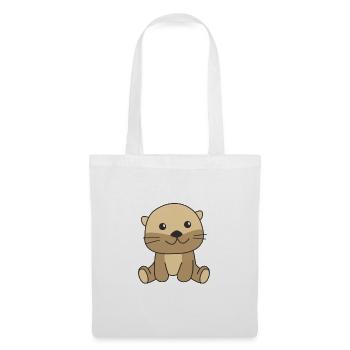 Loutre animaux mignons pour enfants manga loutres - Sac en tissu - blanc - Devant