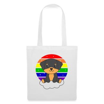 Rottweiler colorful rainbow for kids cute dog - Tote Bag - white - Front