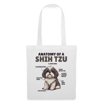 Hunde Erklärung Anatomy eines Shih Tzu - Stoffbeutel - Weiß - Vorne