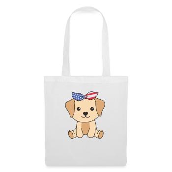 4. Juli amerikanischer Labrador für Kinder USA - Stoffbeutel - Weiß - Vorne