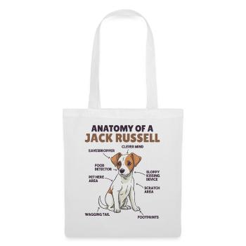Hunde Erklärung Anatomy eines Jack Russell - Stoffbeutel - Weiß - Vorne