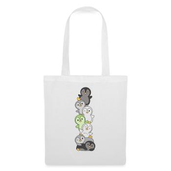Agender Flag Pride LGBTQ Cute Penguin Stack - Tote Bag - white - Front