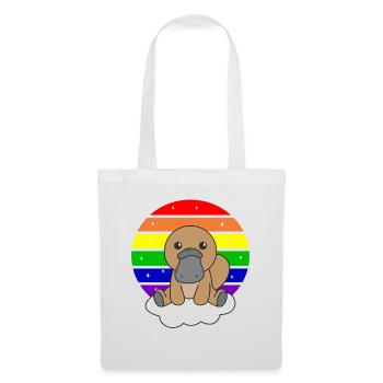 Ornithorynque arc-en-ciel coloré pour les enfants - Sac en tissu - blanc - Devant